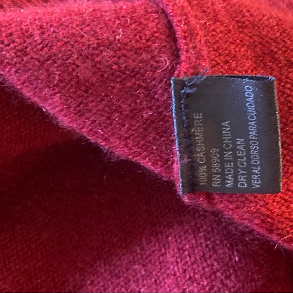 ANTONIO MELANI Red Crew Neck Sweater with Tie size small or medium 100% cashmere - Picture 7 of 7